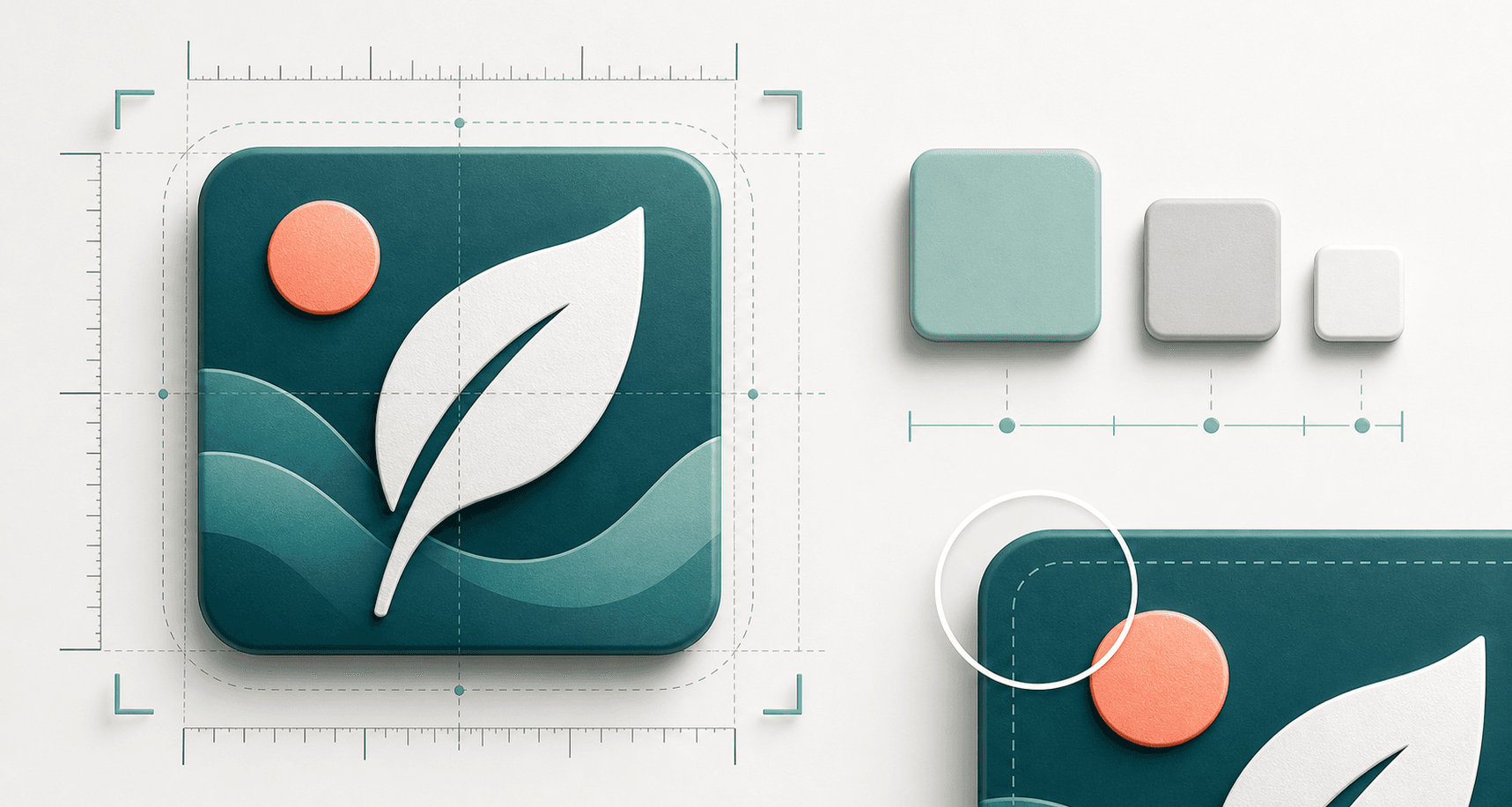 App icon size support visual showing Apple, Google Play, and Android launcher file groups.